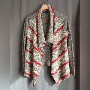 American Eagle Outfitters - Open Sweater - Gray, White, Red - Size XS/TP